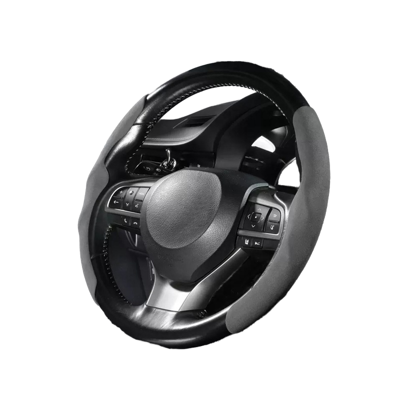 Luxury Universal Black Skidproof 36-38cm Microfiber Leather Steering Wheel Cover | OEM Brand | Wuxi